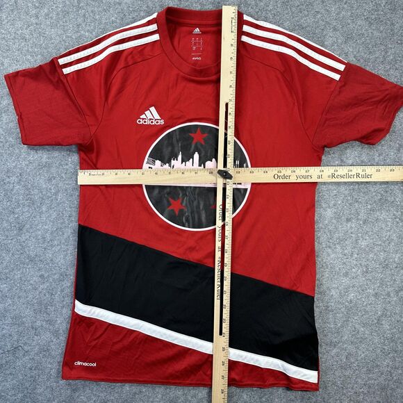 Adidas Samba Nashville Shirt Mens Small Red Black Soccer Jersey Climacool - Picture 5 of 8